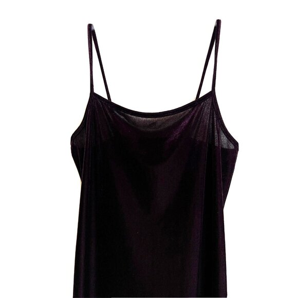 Necessary Object Purple Velvet Maxi Long Strap Dress Size L Cocktail Party - VTG - Picture 4 of 8